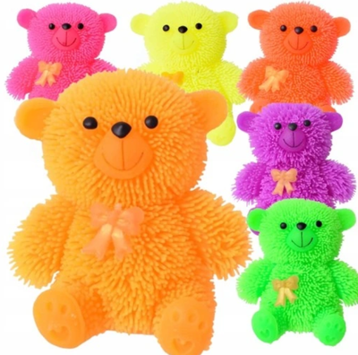 Squishy inflable OSITO con pinches y luz x1 unidad (18033)