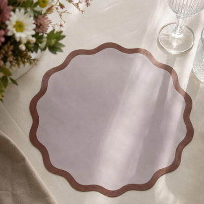Plato de sitio de papel x24 unidades Onditas lisos CHOCOLATE Y NUDE