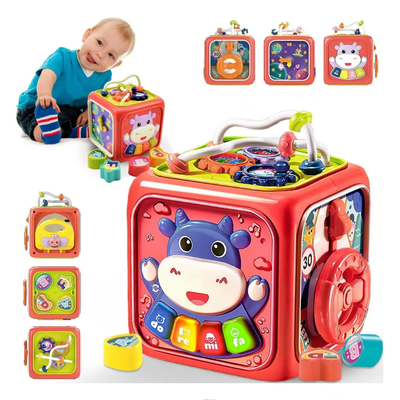 CUBO DIDÁCTICO con luz y sonido para niños 6 en 1 en caja (8772)