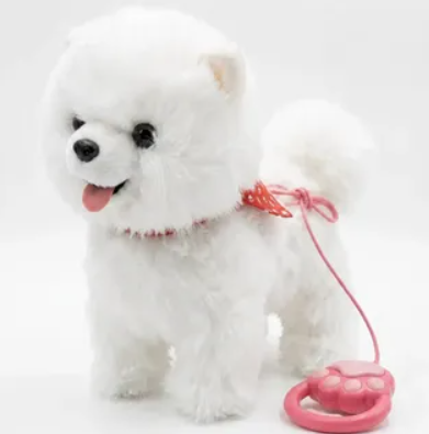 Muñeco peluche PERRO camina, ladra y repite voz en bolsita 24cm (18319)