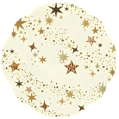 Plato de sitio de papel x10 unidades Gemas estrellas