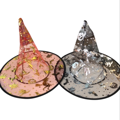 Sombrero bruja transparente halloween surtido x1 unidad