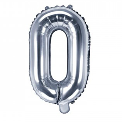 Globo letra O plateada 16" 35cm x1 unidad