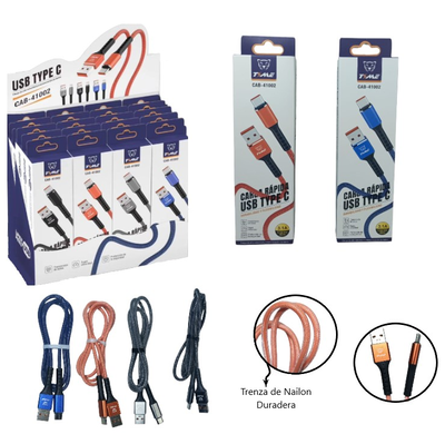 Cable TIME TIPO C mallado 3.1A carga rápida (CAB-41012)