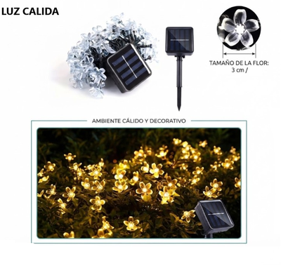 Guirnalda SOLAR FLORES CÁLIDO 7,5mts (MELECH-736)