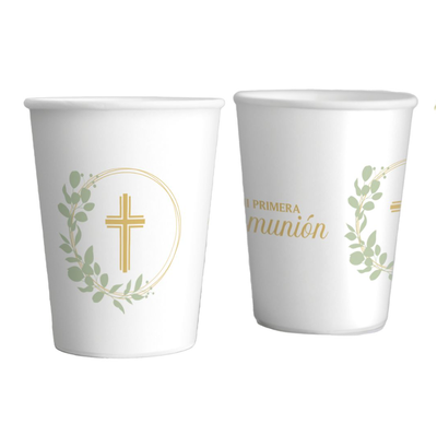 Vaso plástico descartable comunión GREEN x10 unidades