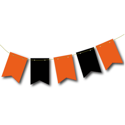 Banderín naranja y negro halloween