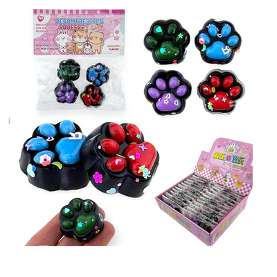 Squishy HUELLA GATO mini x4 unidades en blister