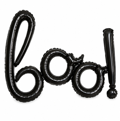 Globo frase BOO negro 1,13x44cm aprox.