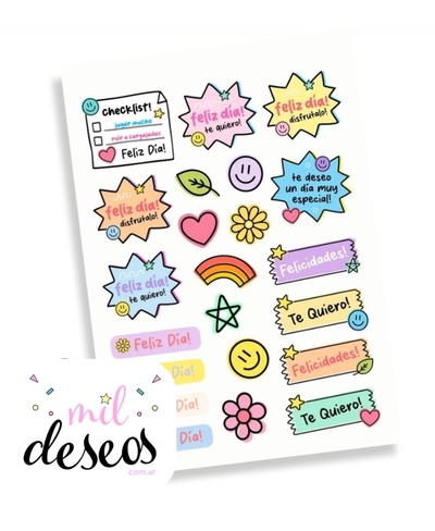 Sticker Feliz Día frases x12