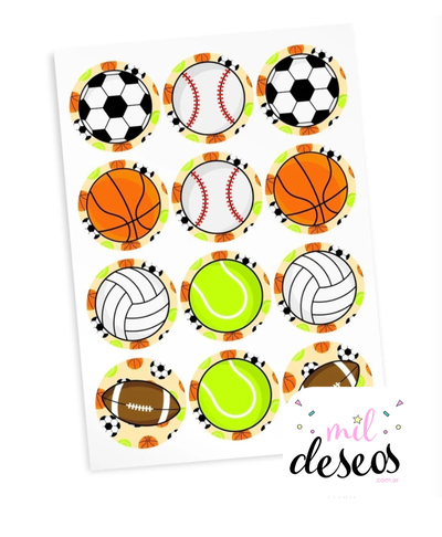 Sticker pelotas deporte x12