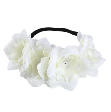 Diadema vincha de flores BLANCAS