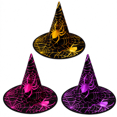 Sombrero bruja premium de tela x1 unidad colores surtidos