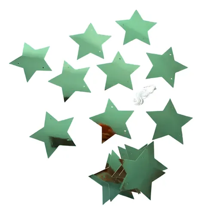 Guirnalda estrellas VERDE METALIZADA