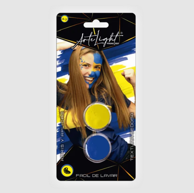 Set maquillaje x2 AZUL Y AMARILLO