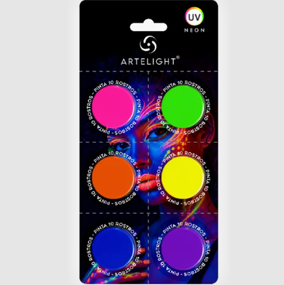Set maquillaje x6 colores flúo