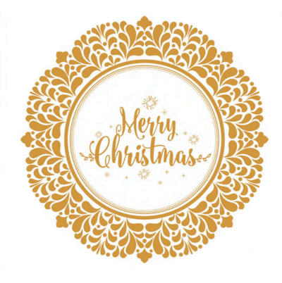 Plato de sitio de papel navidad oro x20 unidades
