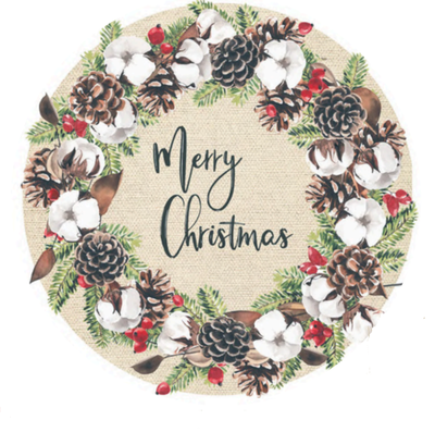 Plato de sitio de papel navidad arpillera x20 unidades