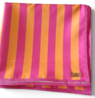 Mantel 1,45mts x 2,20mts CHICO gabardina antimancha impermeable RAYA ROSA Y NARANJA