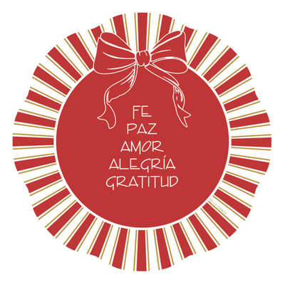 Plato de sitio de papel x10 unidades Moño rojo navideño