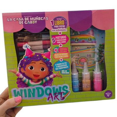 Set de arte para colorear CASA MUÑECAS DE GABBY WINDOWS ART en caja (6793)