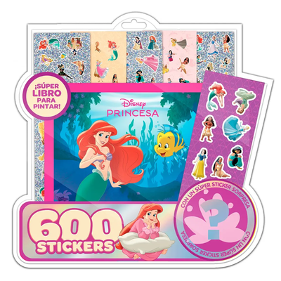 Libro PRINCESA PARA COLOREAR CON 600 STICKERS en blister (6364)