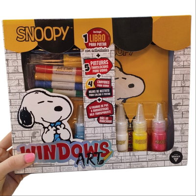 Set de arte para colorear SNOOPY WINDOWS ART en caja (6792)