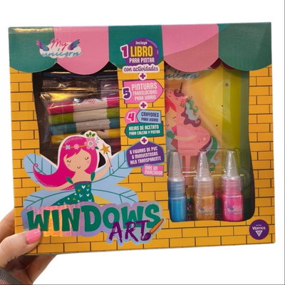 Set de arte para colorear UNICORNIO WINDOWS ART en caja (6790)