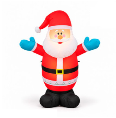 Papá noel inflable "Abrazo navideño" con luz 1,2mts incluye estacas