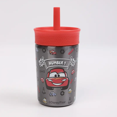 Vaso térmico infantil CARS con sorbete de silicona 350ml (DCA8370)