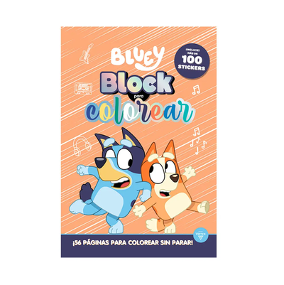 Libro BLUEY BLOCK PARA COLOREAR de 56 páginas incluyen stickers (6834)