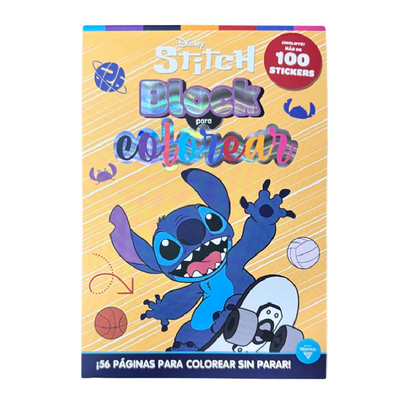 Libro STITCH BLOCK PARA COLOREAR de 56 páginas incluyen stickers (6835)