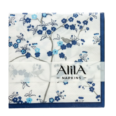 Servilleta flores azules x20 unidades