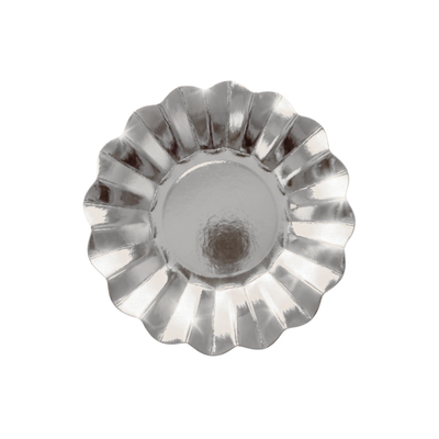 Plato ondulado stamping plateado 18cm x10 unidades