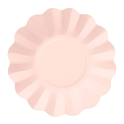Plato rosa pastel ondulado 23cm x10 unidades