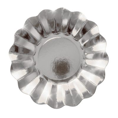 Plato ondulado stamping plateado 23cm x10 unidades
