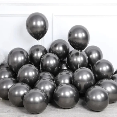 Globo cromado negro 10" x5 unidad