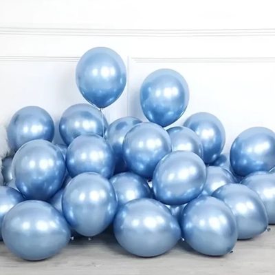 Globo cromado celeste 10" x5 unidad