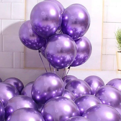 Globo cromado violeta 12" x5 unidad