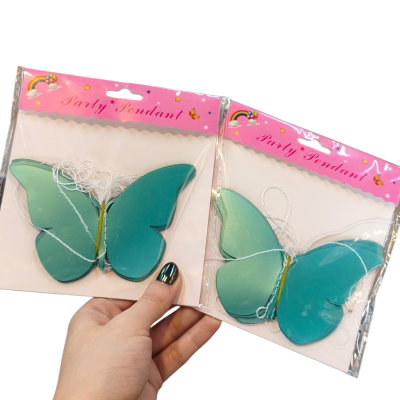Guirnalda mariposa VERDE PASTEL METALIZADA