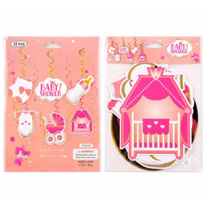 Colgante baby shower NENA de papel x6 unidades