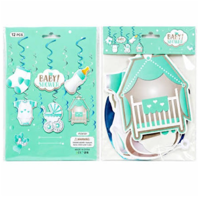 Colgante baby shower NENE de papel x6 unidades