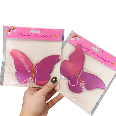 Guirnalda mariposa ROSA PASTEL METALIZADA