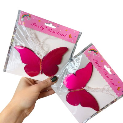 Guirnalda mariposa FUCSIA METALIZADA