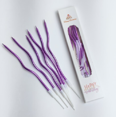 Vela iridiscente con ondas violeta x6 unidades