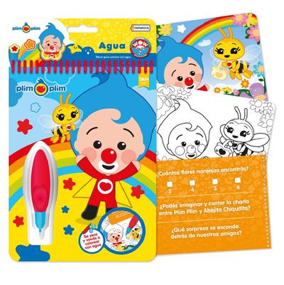 Libro PLIM PLIM AGUA WOW para colorear incluye un lápiz mágico y actividades (PLI02213)