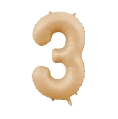 Globos números nude N3 80cm 32" x1 unidad