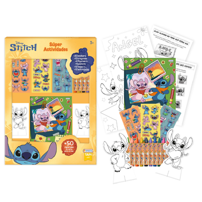 Kit libro STITCH SUPER ACTIVIDADES 24 páginas con accesorios (DMD00199)