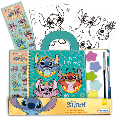 Maletín STITCH librito para colorear con acuarelas incluyen stickers (DMD00169)