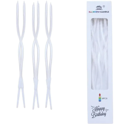 Vela iridiscente con ondas blanca x6 unidades